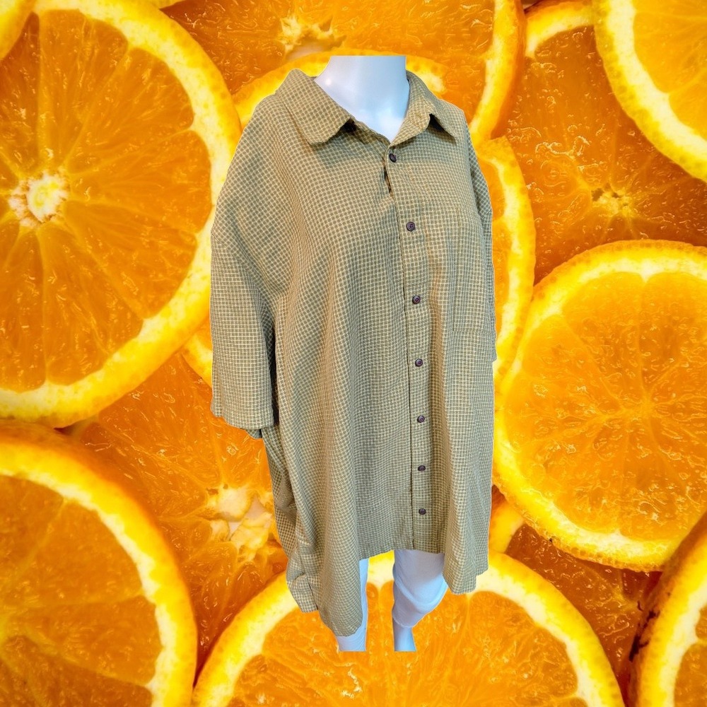 5.11 Tactical Series Mens 3XL Mustard Check Short Sleeve Button Shirt 71199